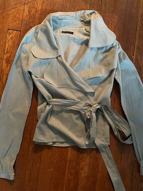 Burberry Light Sage silk Wrap Top - Women's